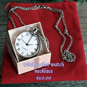 This is a retro look. This mini pocket watch neckl
